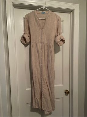 J. McLaughlin Natural pink/Beige Linen Maxi Dress